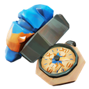 Azure Ocean Crawler Pocket Watch
